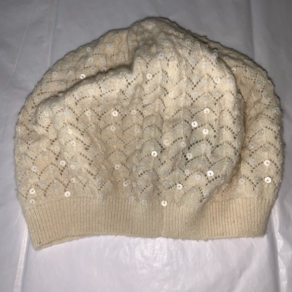 LRL Cream sequin Beanie - Picture 1 of 8